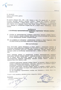 Sindikat je dobio reprezenativnost